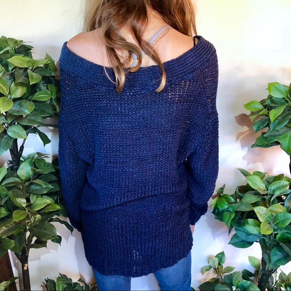 Navy Blue Knitted Sweater - Picture 7 of 8